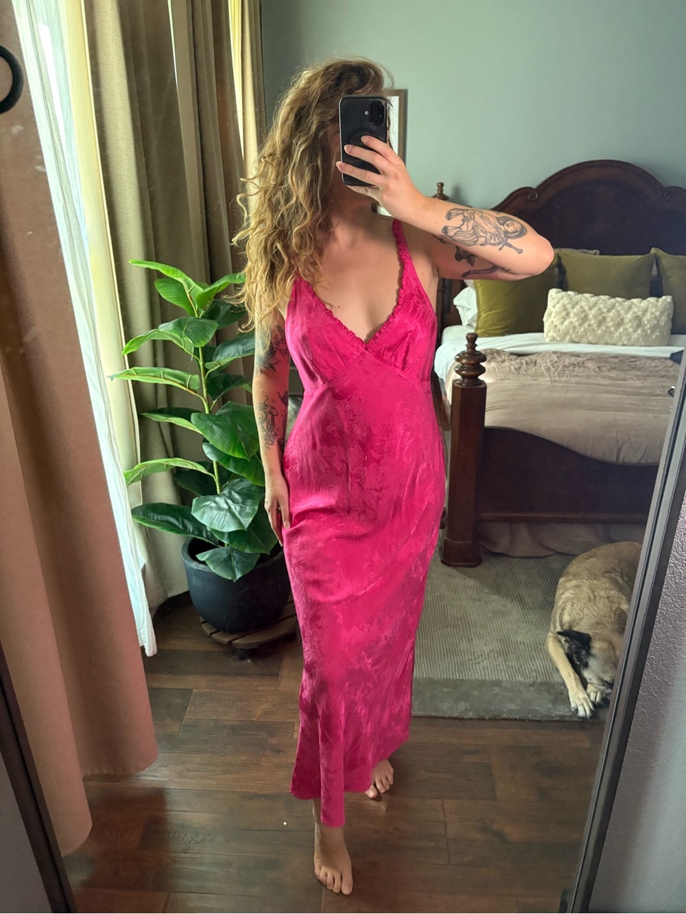 Auguste The Label Fuchsia Slip Maxi Dress